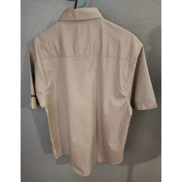 Tri-Mountain Snap-On Verus Edge Official Licensed Short Sleeve Khaki Medium New - Picture 8 of 12